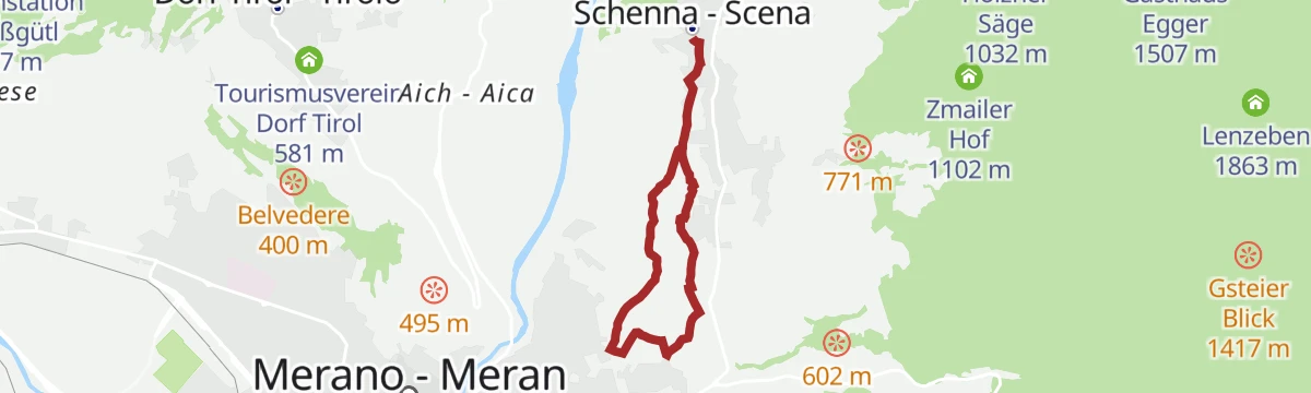 Route map: Escursione ad anello dal centro paese di Scena